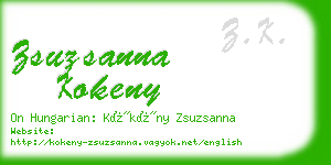 zsuzsanna kokeny business card